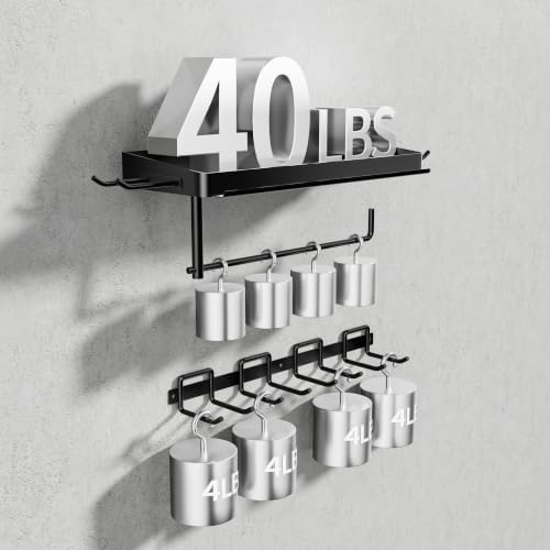 SUNTECH Garage Paper Towel Holder with Tool Hanger Wall Mount, Black - Image 2
