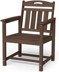 HDPE Outdoor Patio Dining Chairs with Wide Seat, Oversized, Brown by Suunyn