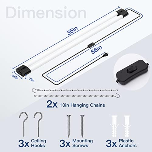 BBOUNDER 4Pack 3FT LED Shop Light, 65000K, 3300LM, Linkable for Garage - Image 6