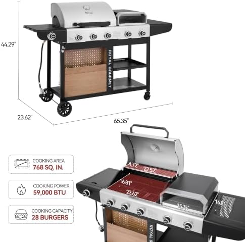ZH3004S Premium Gas Grill and Pizza Oven Combo Silver & Black - Image 3