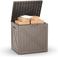 PatioZen 32 Gallon Package Delivery Box, Waterproof Outdoor Package Delivery Box with Lid, UV-Resistant Resin Storage Bench for Patio Furniture, Garden Tools, Cushions, Pool Accessories(Grey) by OutdoorLivingPerfected