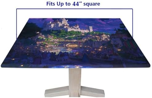 Table Toppers Square, Medieval Fantasy Pattern Printed on Polyester Elastic Table Cover Square, Great for Restaurants Family Events, Fit for 44" x 44" Square Tables - Image 5