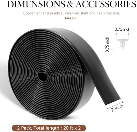 LukLoy 2" Wide 40ft Long Vinyl Straps for Patio Chairs Repairs, Black - Image 2