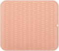 MicoYang Silicone Dish Drying Mat for Multiple Usage,Easy clean,Eco-friendly,Heat-resistant Silicone Mat for Kitchen Counter or Sink,Refrigerator or Drawer Liner Pink 2XL 24 inches x 18 inches by MicoYang