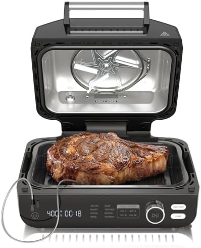 OLIXIS Electric Grill Outdoor/Indoor, 8-in-1 Multifunctional Large Electric BBQ Grill for Air Fry, Bake, Roast, Steak, Broil and Dehydrate, Safe Non-Stick Coating, Fry Basket Included by OLIXIS