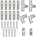 Brass Patio Misting Kit – 11pcs Brass Micro-Nozzles & 16pcs 3/8″ Slip Connectors for Outdoor Cooling (UNC 10/24, 0.012″ Precision Orifice, 15-280 psi) by TLTOOLEGIN