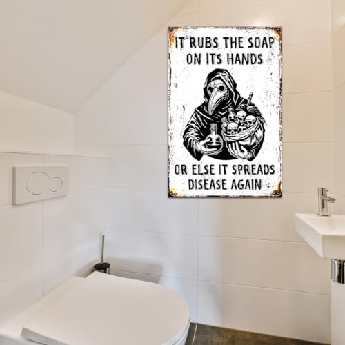 BEASTZHENG Funny Gothic Tin Home Decor Wall Decor Guest Wall Decor Art Metal Tin Sign for Bathroom Bedroom 8 X 12 Inches - Image 4