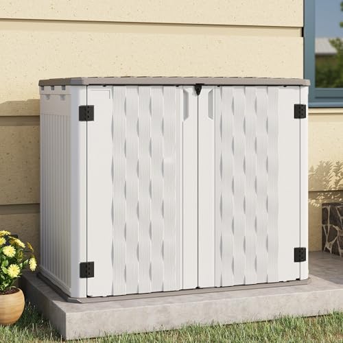 UDPATIO 34 Cu.Ft Outdoor Storage Shed, HDPE Resin Horizontal Cabinet,White - Image 5
