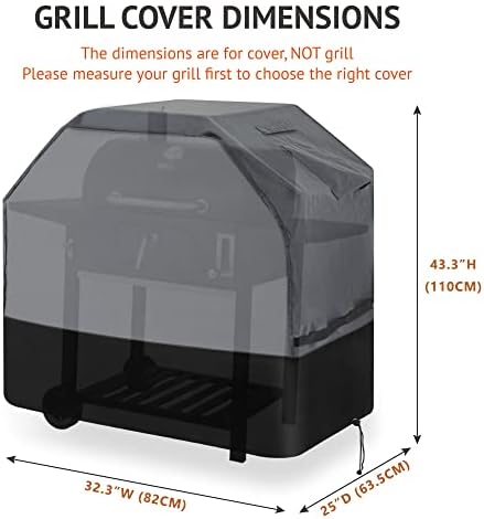 600D Oxford Heavy Duty BBQ Grill Cover 32Wx25Dx43H, Water Resistant - Image 3