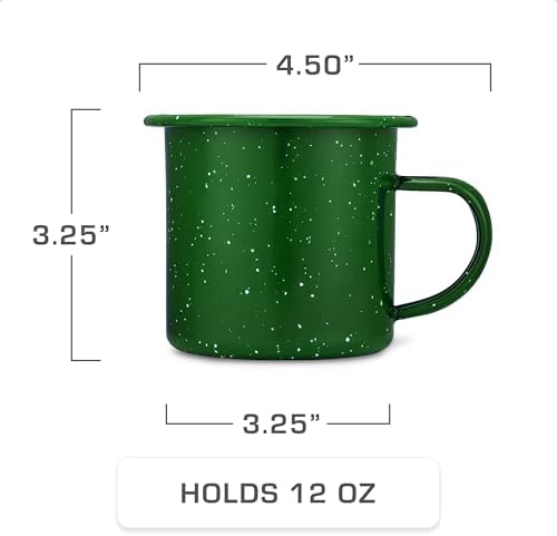 COLETTI Classic Enamel Set Coffee Percolator & Mugs — The Most Nostalgic Camping Coffee Pot, Now Modernized [Green Enamel, 12 Cup Percolator Coffee Pot & Set of 4 Mugs] - Image 3