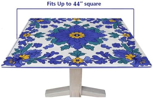 Card Table Table Cloth, Mexican Talavera Pattern Printed on Polyester Foldable Dining Table Cover, Ideal for Buffet Catering Community, Fit for 44" x 44" Square Tables - Image 5