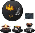 Garvee 36'' Fire Pit Mat, Double-Sided Fireproof Under Grill Deck Protector Mat, Round BBQ Fireplace Pad for Patio, Indoor Outdoor Use, Waterproof/Oil-Proof/Reusable, Black by Garvee