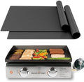 UBeesize 2 Pack Nonstick Grilling Mats for 22 Inch Blackstone Griddle, Resuable Cooking Mats for Grilling, BPA and PFOA Free Heavy Duty BBQ Grill Mats, Griddle Accessories Kit -22 x 16 Inch by UBeesize