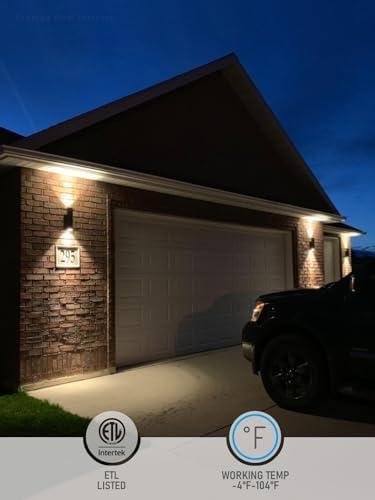 LEONLITE 4-Pack 12" Outdoor Cylinder Wall Light, Up and Down, E26 Base - Image 2
