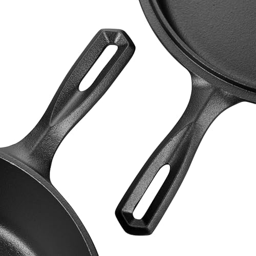 VORRINGARD Pre-seasoned Cast Iron Double Dutch Oven Pot with Skillet Lid, for Bread Baking, Outdoor, Campfire Cooking, 3 Quart - Image 7