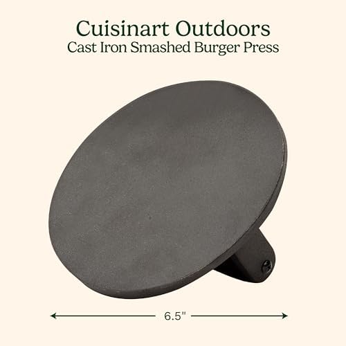 Cuisinart Smash Burger Press, Cast Iron, 6.5" Burger Smasher, Round (Pack of 3) - Image 2