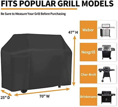 NEXCOVER Gas Grill Cover- 70" Waterproof BBQ Cover, UV Resistant Barbecue Cover, Easy On & Off, Fade Resistant & Dustproof Barbeque Smoker Cover for Brinkmann Char-Broil Weber Nexgrill and More. - Image 2