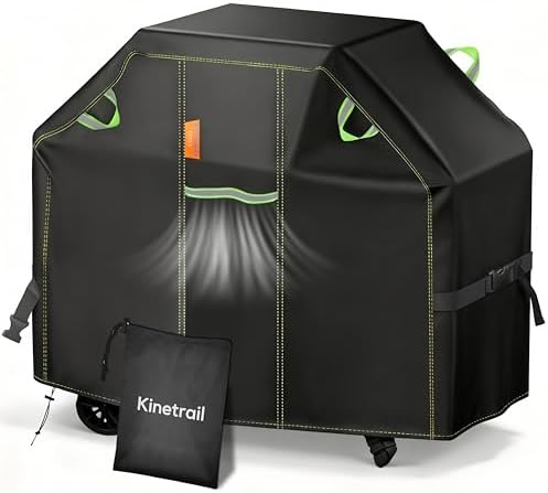 Grill Cover for Outdoor Grill, 52 Inch BBQ Grill Cover 420D Heavy Duty Waterproof with Air Vents/Handles/Straps, Weather Resistant Barbecue Gas Grill Cover for Weber, Genesis, Charbroil, etc by Unknown