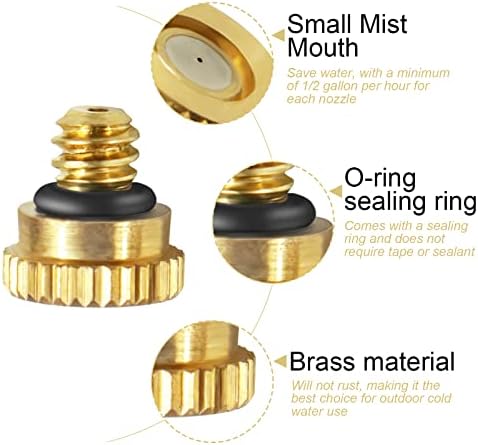 KUWAN 0.016" Orifice (0.4mm) Thread UNC 10/24 Brass Misting Nozzles 200PCS - Image 3