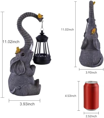 Solar Outdoor Garden Decor Elephant Statues Lights - Image 6