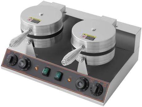 Commercial Waffle Maker, 2400W Electric Waffle Machine, Double-head Stainless Steel Waffle Iron Baker with Non-Stick Coating, 122-572℉ Temperature Adjustable - Image 4