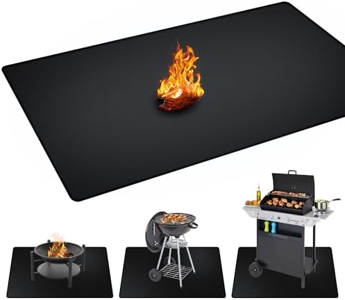 75 x 40 inches Under Grill Mats for Outdoor Grill Patio & Deck BBQ by rumlick
