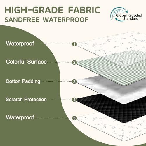 Waterproof Picnic Blanket Outdoor Camping Beach Mat Outside Rug Tent Floor Carpet Extra Large Foldable Sandproof Car Essential Roadtrip Gadget Rv Accessories Glamping Gear Must Haves Hiking Stuff Gift - Image 4