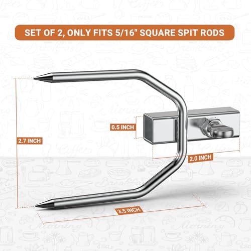 onlyfire 6104 Chromed Heavy Duty BBQ Rotisserie Meat Fork (1 Pair) - Image 3