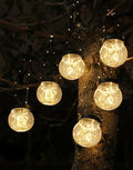 Solar Lanterns Solar Lights Outdoor Waterproof 6-Pack, Solar Powered Hanging Lights Cracked Glass Hanging Globes for Christmas Decoration, Shepherd Hook, Garden Tree Ornaments by PARTPHONER