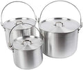 AceCamp Nested Pot Aluminum Lightweight Cooking Pot Set Outdoor Large Stock with lid and folding handle - 4L,8L,12L by AceCamp