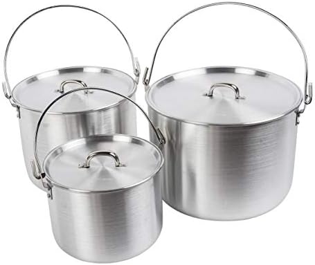 AceCamp Nested Pot Aluminum Lightweight Cooking Pot Set Outdoor Large Stock with lid and folding handle - 4L,8L,12L by AceCamp