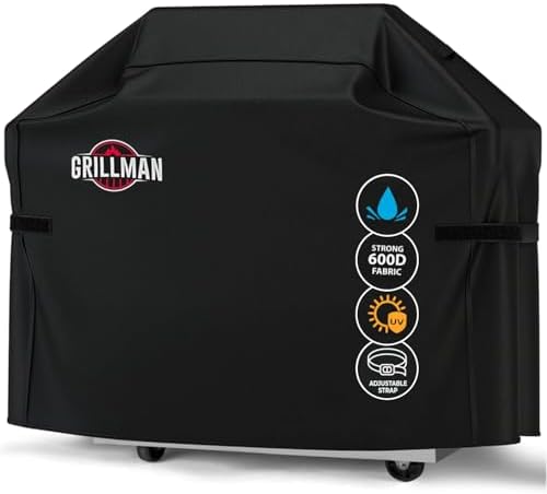 Grillman Waterproof BBQ Grill Cover for Outdoor Grills, 58 Inch, Black by Grillman