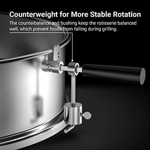 onlyfire Stainless Steel Weber Kettle Rotisserie Ring Kit Barbecue Tool Kit - Image 2