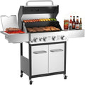 Veralune 4 Burner Gas Grill with 1 Infrared Side Burner & Steel Grates by Veralune