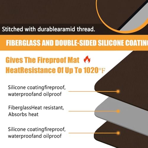 TOHONFOO Heat Resistant Mats for Countertop & Air Fryer, 24x21 in, Brown - Image 4