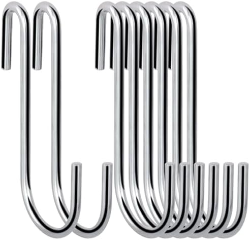 ESFUN 30 Pack 3 Inch S Hooks Heavy Duty Pan Pot Holder Rack Hooks Hanging Hangers S Shaped Hooks for Kitchenware Pots Utensils Clothes Bags Towels Plants by ESFUN