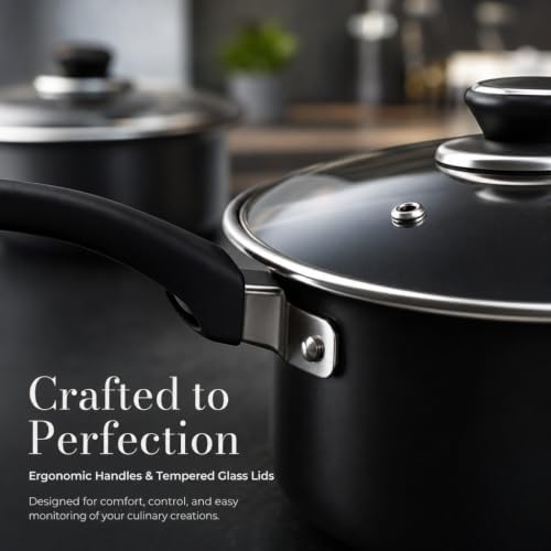 13-Piece Non Stick Pots and Pans Set,Cooking Pan Set,Maifan Stone Coating - Image 4