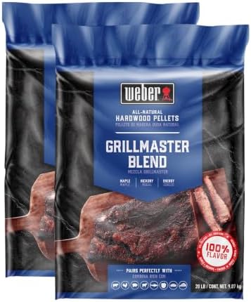 Weber Grillmaster Blend All-Natural Hardwood Pellets for Wood Pellet Grills, 20 lb Bag (Pack of 2) by Unknown
