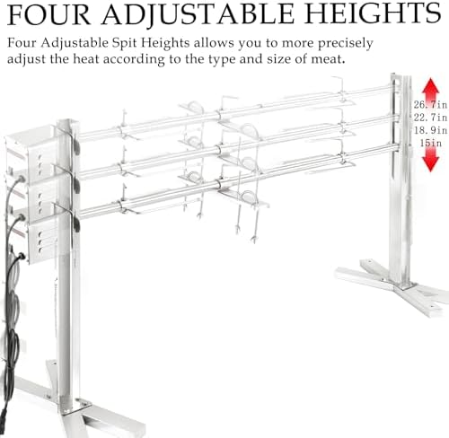 Rotisserie Grill Kit, 52" Outdoor Electric Tripod Rotisserie Stand - Image 2