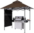 ABCCANOPY 8x5 Pop Up BBQ Grill Gazebo with Lights & Sidewall, Brown by ABCCANOPY