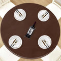 LUSHVIDA Round Tablecloth Fitted Table Cloth for 45"-56" Tables Deep Coffee by LUSHVIDA