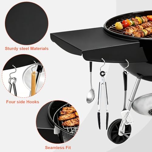 QuliMetal Upgraded Grill Table Shelf for Weber Kettle Grills 22 Inch - Image 3