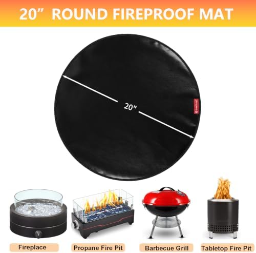 SheeChung Tabletop Fire Pit Mat Round 20" for Solo Stove Mesa XL,Fireproof - Image 2