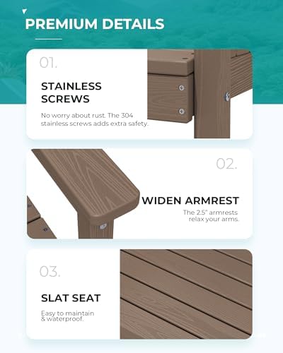 SERWALL Outdoor Dining Set, Patio Dining Set with Bench, Coffee - Image 6