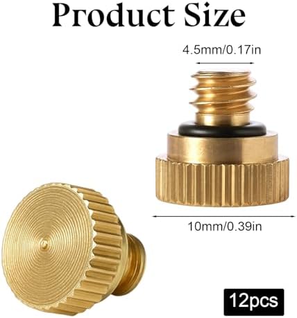 Psyqtsuary 12Pcs Brass Misting Nozzle Plug for Outdoor Spray Cooling System, Heavy Duty 10/24 Screw Thread Misting Nozzle Plug for Patio Mist System - Image 2