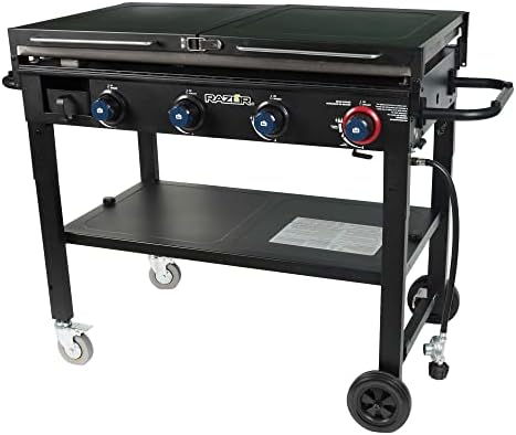 Razor Griddle 4-Burner Portable Outdoor Flat-Top Griddle with Foldable Prep Shelves, 37" Propane Gas Grill - Image 6