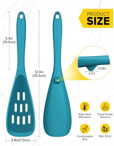 BUNDLEPRO Silicone Cooking Spoons for Nonstick Cookware, One-Piece, 2 Pack - Image 3