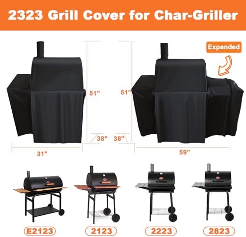 Grill Cover for Char-Griller E2123 2123 2223 2823 Charcoal Grill - Image 2