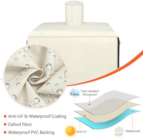 QuliMetal Vertical Smoker Cover for Pit Boss 4/5/7 Series Vertical Smokers, PBV4PS1, PBV5PW1, PBV4PS2, PBV5P1, 600D Waterproof Fade Resistant Grill Cover with Zipper Design for Pitboss 73550, Beige - Image 3