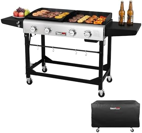 Royal Gourmet GD401C 4-Burner Gas Grill and Griddle Combo with Cover by RoyalGourmetCorp